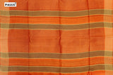 Dark Orange Colour Tussar Silk Saree.