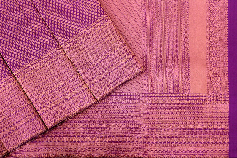 Violet Colour, Designer Brocade Silk Saree.