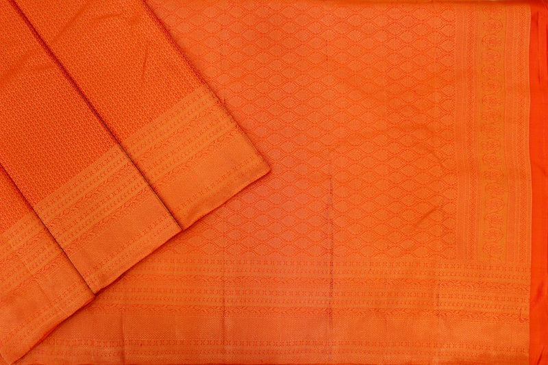 Peach Mix in Light Orange Colour, Brocade Silk Saree.