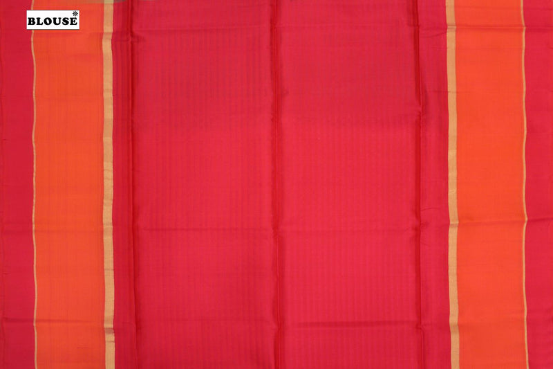 Dark Grey with Rani Pink Colour, Kanchipuram Designer Soft Silk Saree.