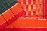 Dark Grey with Rani Pink Colour, Kanchipuram Designer Soft Silk Saree.
