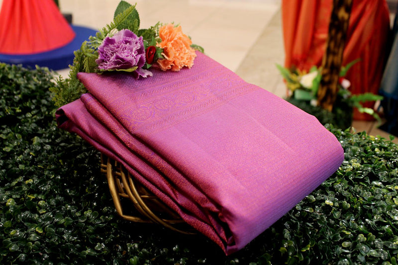 Lavender Colour, Designer Brocade Silk Saree.