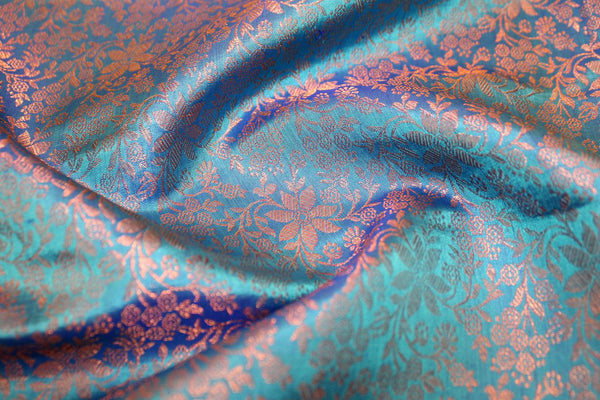 Light Blue with Violet Colour, Wedding Designer Silk Saree.