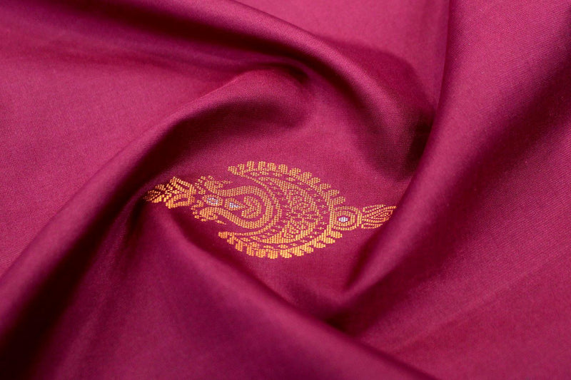 Gomphrena Globosa Colour Combo, Kanchipuram Designer Soft Silk Saree.