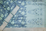Power Blue Colour PURE Kanchipuram Designer KHADI Silk Saree.