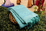 Light Blue Colour PURE Kanchipuram Designer KHADI Silk Saree.
