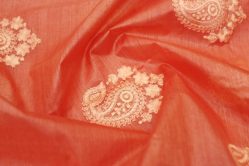 Peach Colour Tussar Silk Saree.