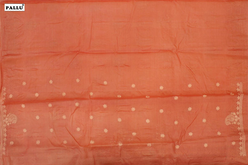 Peach Colour Tussar Silk Saree.