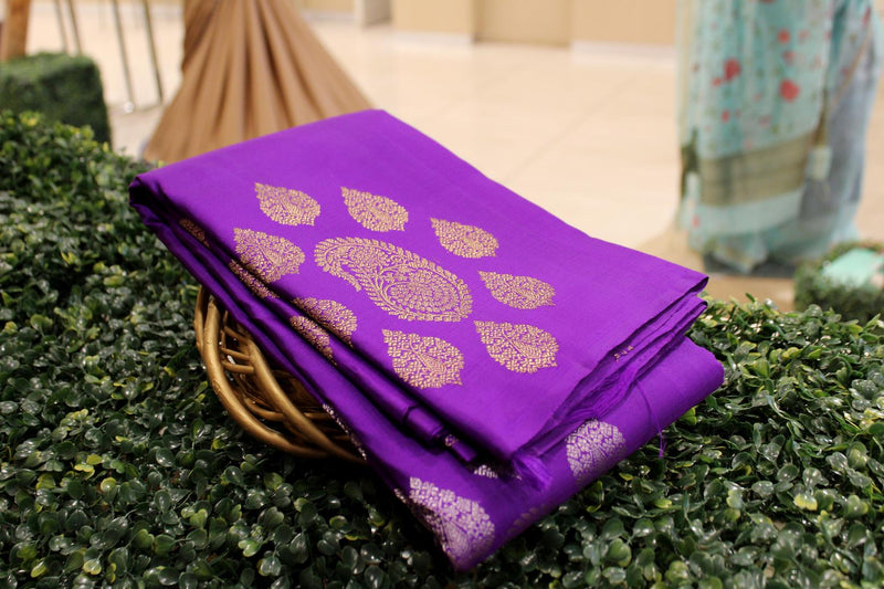 Purple Colour, Kanchipuram Designer Soft Silk Saree.