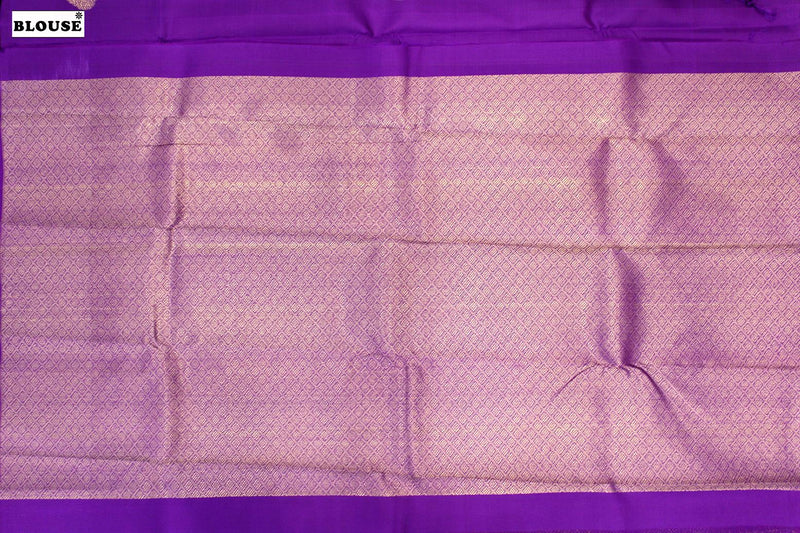 Purple Colour, Kanchipuram Designer Soft Silk Saree.