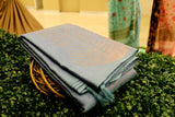 Light Bluish Gray Colour, Kanchipuram Designer Soft Silk Saree.