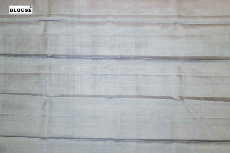 Light Bluish Gray Colour, Kanchipuram Designer Soft Silk Saree.