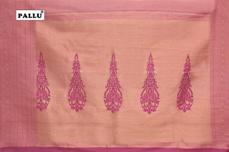 Onion Pink Colour Brocade Kanchipuram Saree.