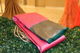 Lotus Pink Colour, Wedding Designer Silk Saree.