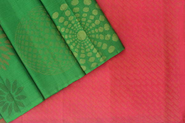 Parrot Green Colour, Kanchipuram Designer Silk Saree.
