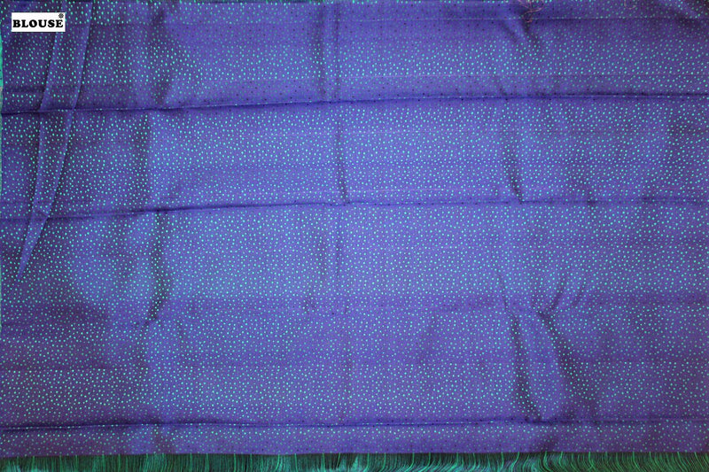 Blue Green Colour, Kanchipuram Designer Soft Silk Saree.