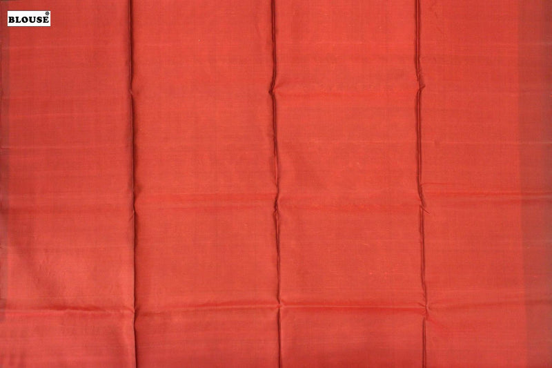 Brick Red Colour, Kanchipuram Designer Soft Silk Saree.