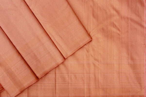 Pastel Peach Colour Kanchipuram Wedding Saree.