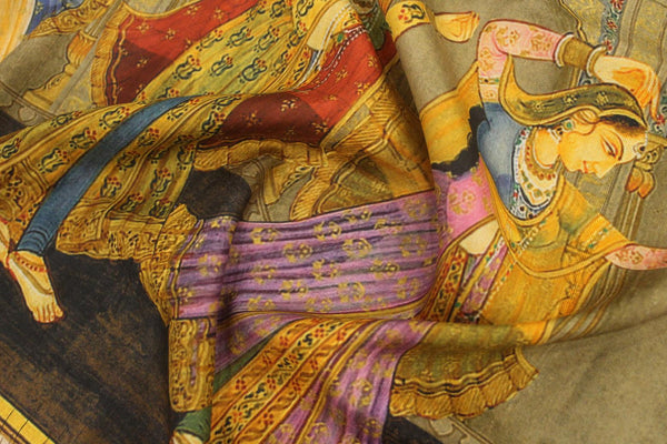 Screen Print, Butter Silk in Jute Weaving, Jute Silk Saree.