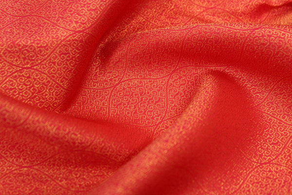 Rani Pink & Light Peach Combo Colour, Designer Bridal Silk Saree.