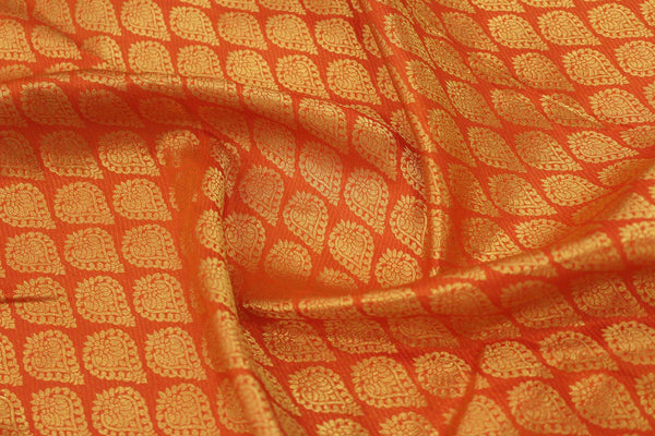 Orange Colour Kanchipuram Wedding Silk Saree.