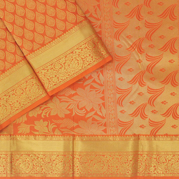 Light Peach Pure Kanchipuram Handloom Silk Saree – Palam Silks