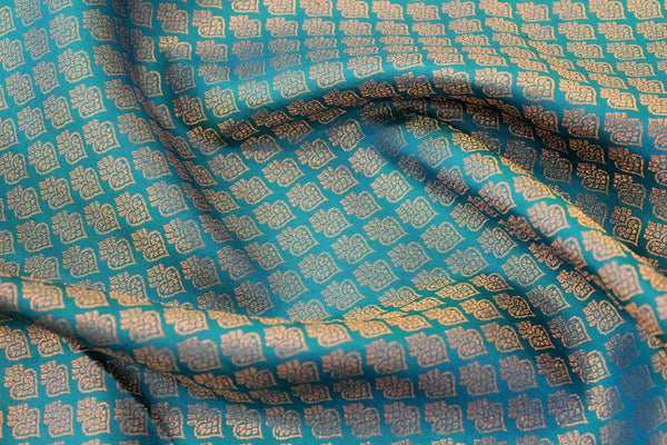 Pecock Blue Colour Kanchipuram Wedding Silk Saree.