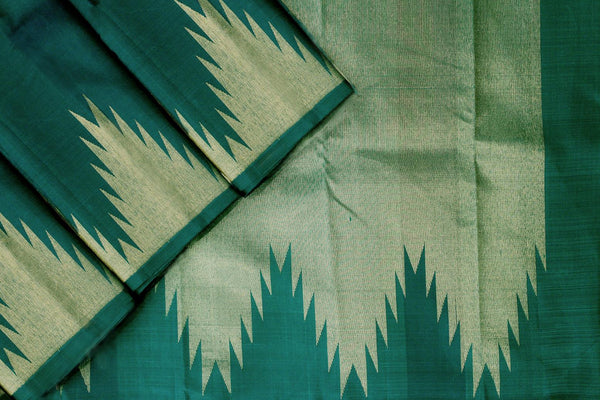 Gama Green Colour Kanchipuram Silk Saree.