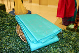 Sea-Blue Colour, Kanchipuram Designer Soft Silk Saree.