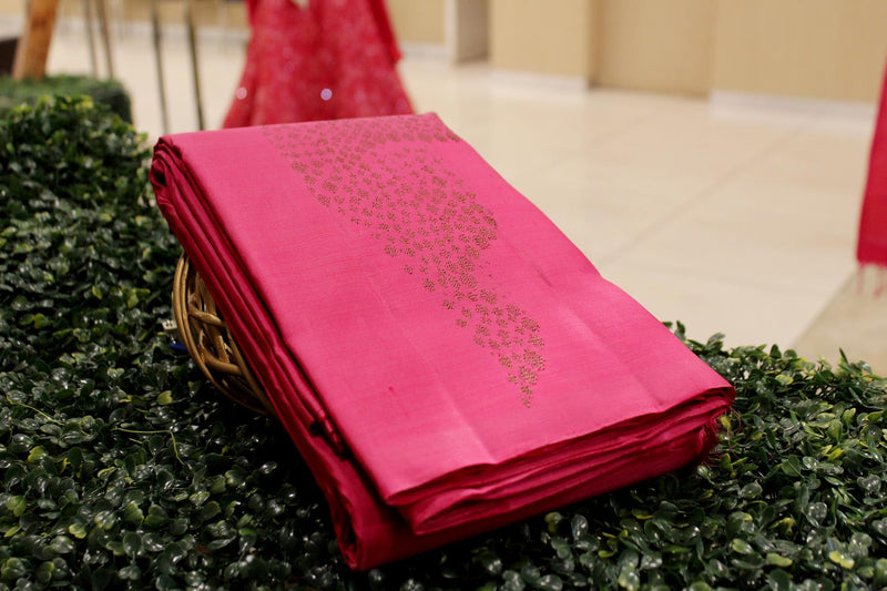 Pink Colour, Kanchipuram Designer Soft Silk Saree.