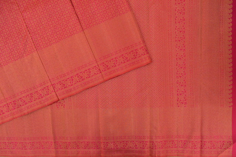Rani Pink Colour Kanchipuram Brocade Saree