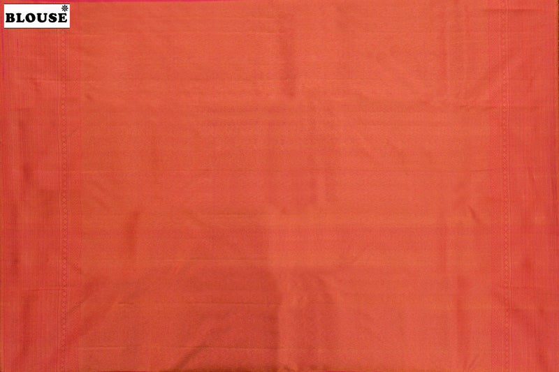 Pinkish Red colour Kanchipuram Brocade Saree