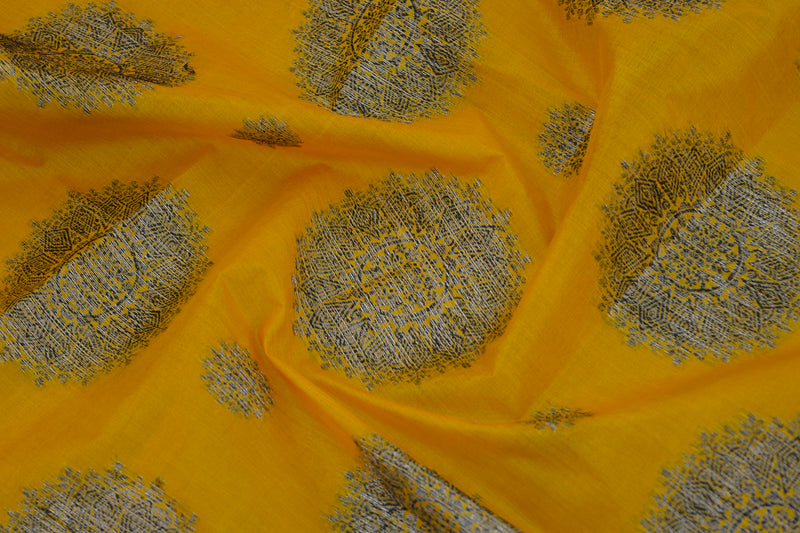 Yellow Colour Tussar Silk Saree