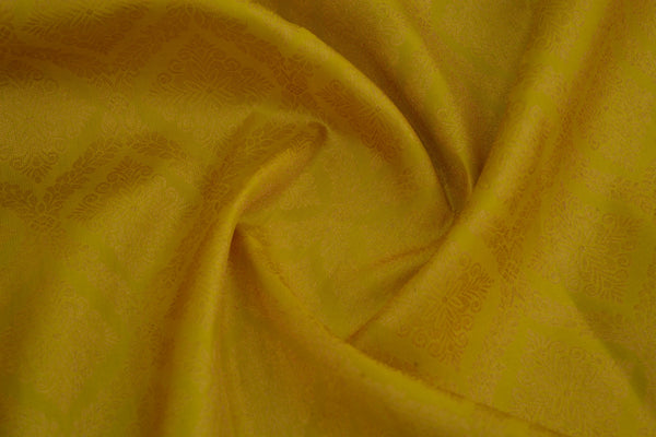 Bright Yellow Colour Kanchipuram Designer Saree
