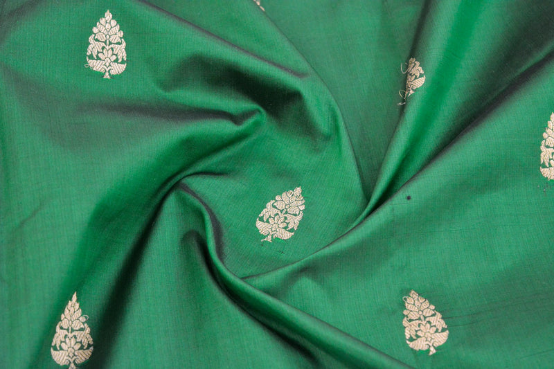 Dark green colour banarasi saree