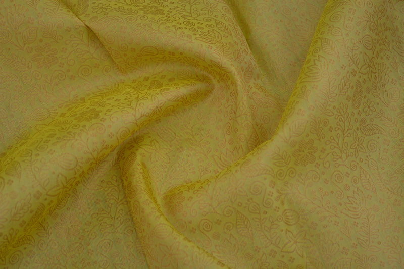 Lemon Yellow Colour Kanchipuram Brocade Saree