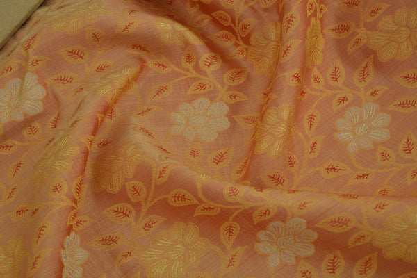 Peach Colour Kanchipuram Designer Saree