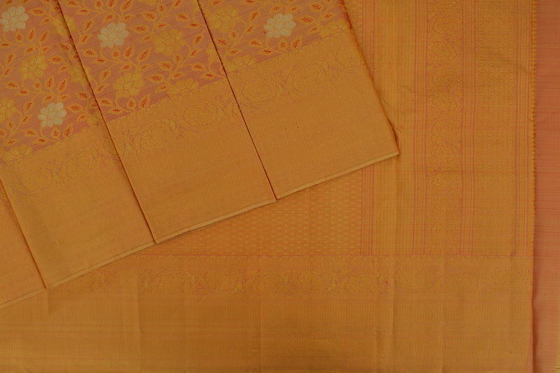 Peach Colour Kanchipuram Designer Saree