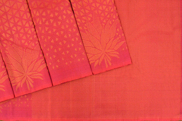 Dark Magenta Pink colour Kanchipuram Designer Saree