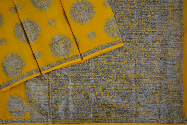 Yellow Colour Tussar Silk Saree
