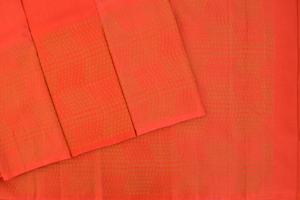 Dark peach Colour Kanchipuram Designer Saree